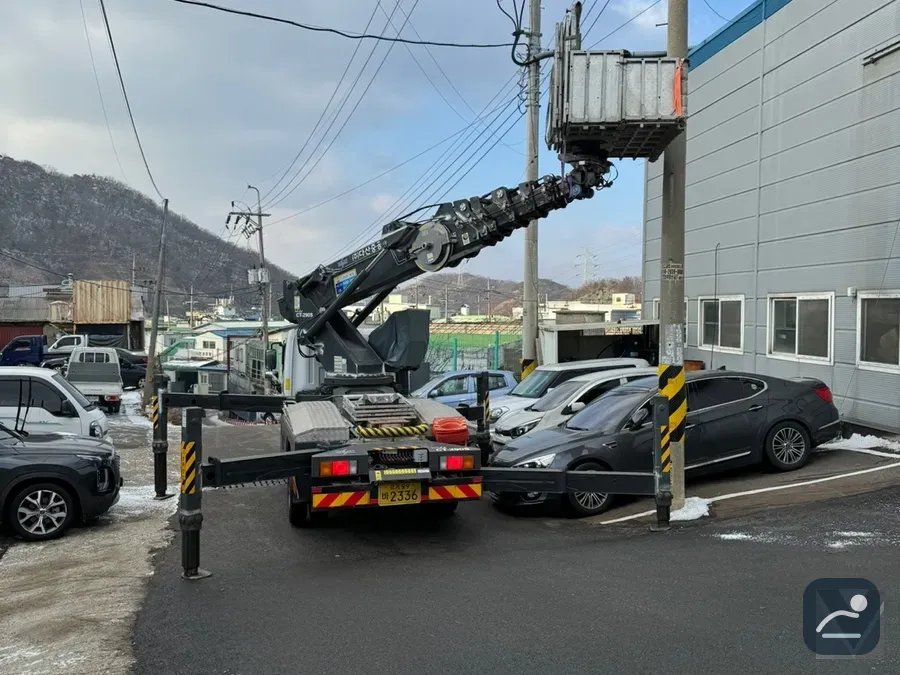 울산 스카이차 간판 설치·철거 현장