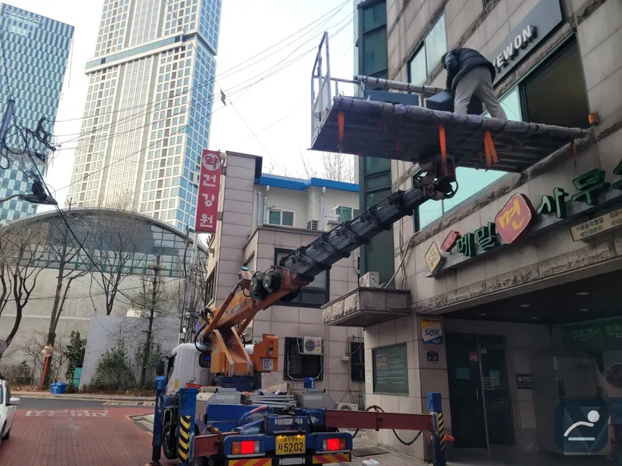 아산탕정단지 스카이차 고소작업 현장 현장
